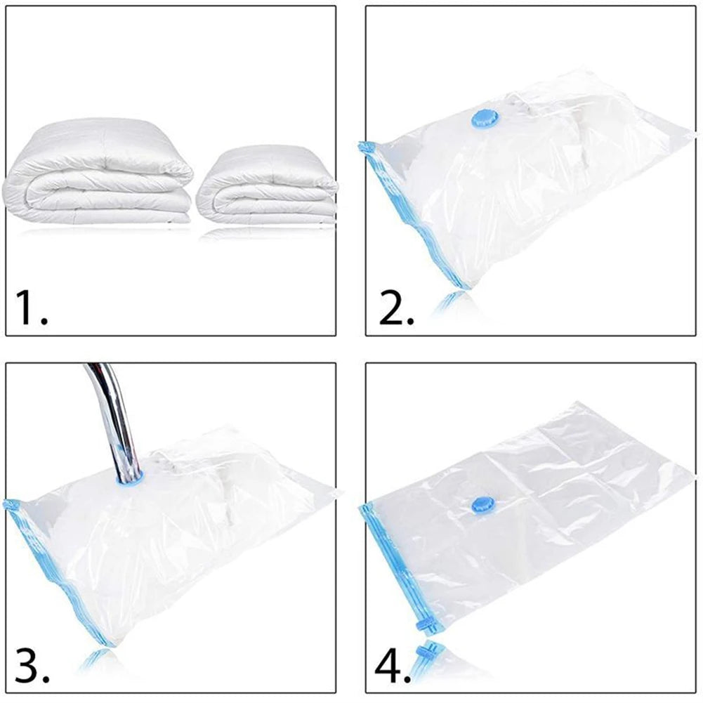 Vacuum Storage Bags With Valve Folding Compressed Space Saving Clothes Storage Big Size For Towel Cloth Blanket
