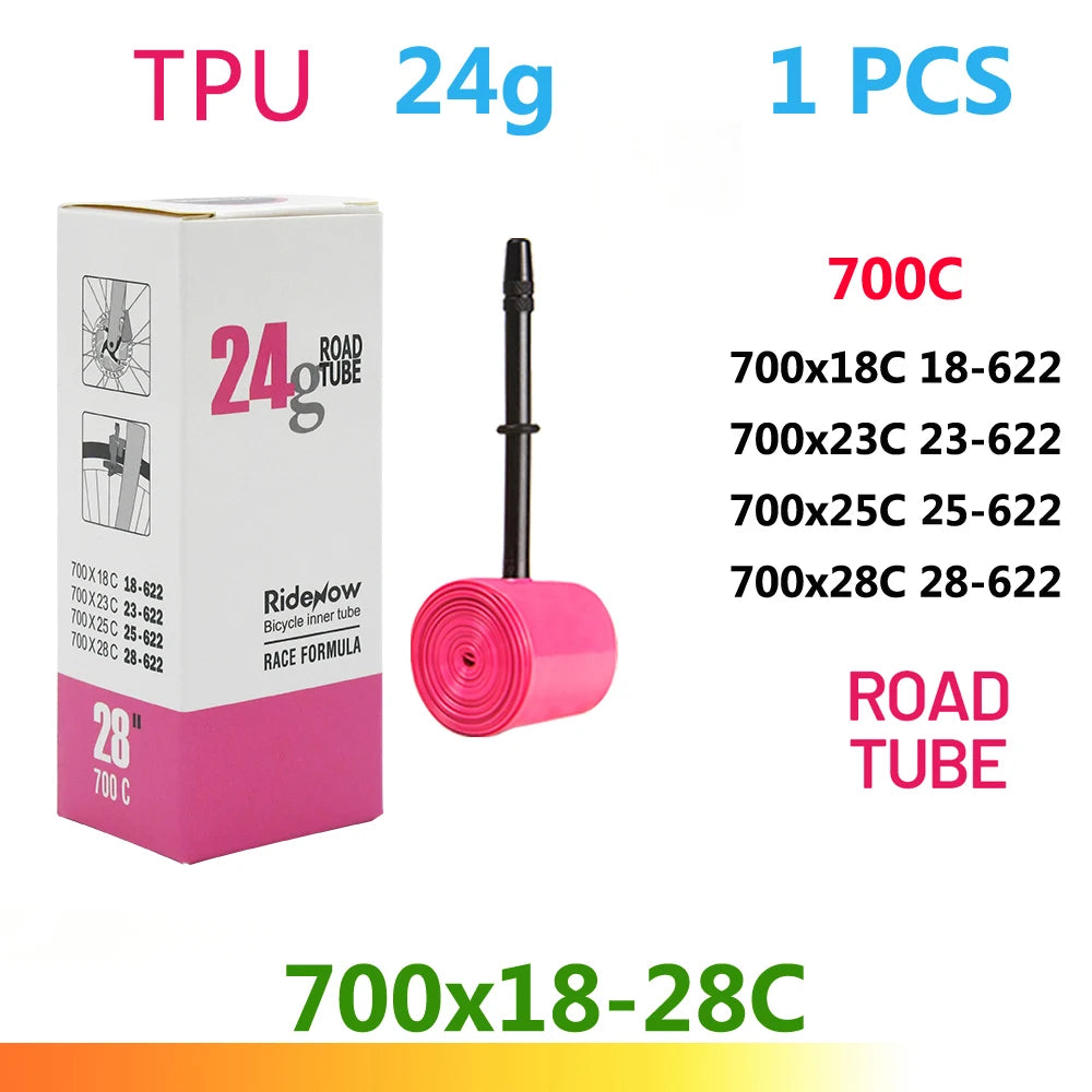 RideNow TPU Bike Inner Tube 700C 700x18 23 25 28 32 35 37 40 47C Road Bicycle Tire MTB Bike Camera 29x1.5 1.75 1.9 pneu aro