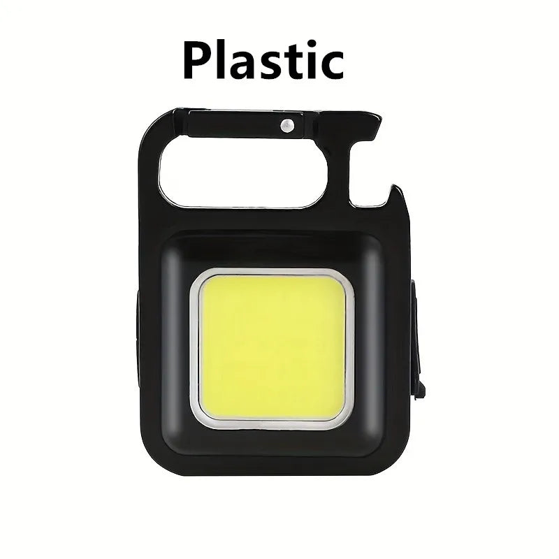 Mini LED Flashlight COB Work Lamp Torch USB Rechargeable Portable Keychain Light Emergency Magnet Base Camping Fishing Lantern