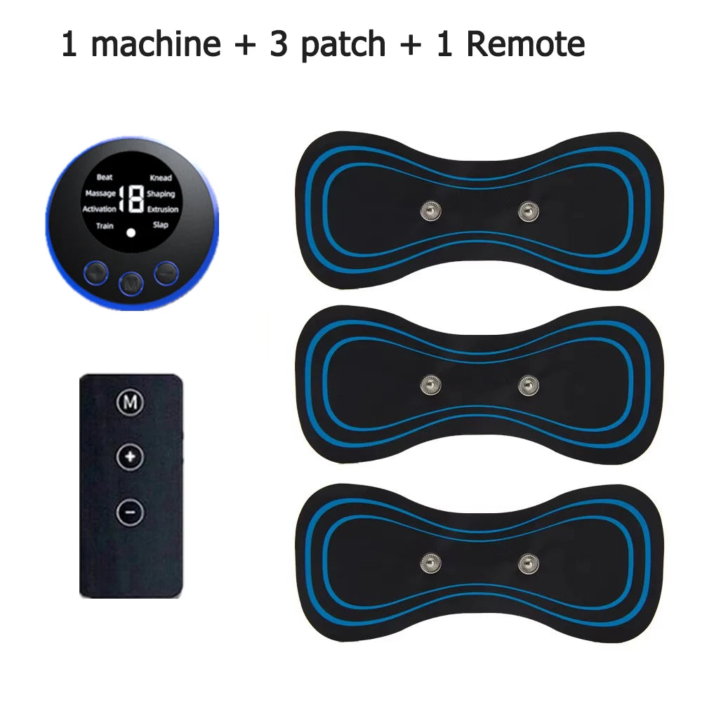 EMS Mini Neck Massager Portable Electric Pulse Cervical Massage Patch 8 Modes 19 Levels Muscle Stimulator Relax Pain Relief Tool