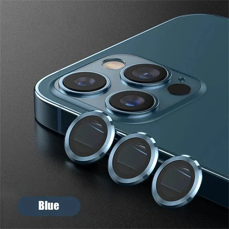 3-2pcs Camera Lens Protector For iPhone 12 13 14 15 Pro Max 13 Mini Metal Ring Protector Glass Camera Lens For iPhone 15 Pro Max