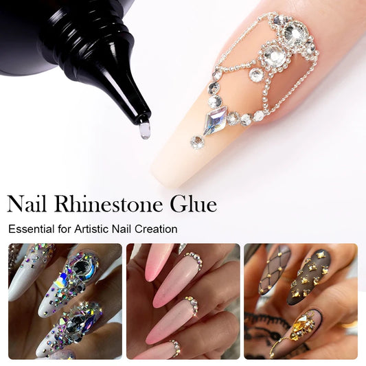 BORN PRETTY 30ml Rhinestones Glue Nail Gel Poloish For Manicure Transparent Nail Art Sticky Gel Strong Jewelry Decorations