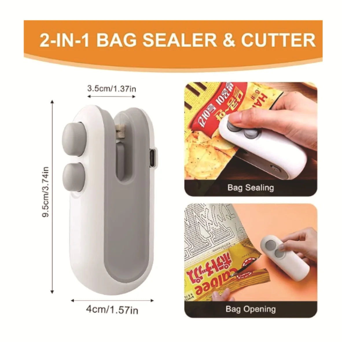 Mini Heat Bag Sealing Machine Package Sealer Bags Plastic Food Sealer Clip Bag Handheld Sealer Food Packaging Heat Sealer