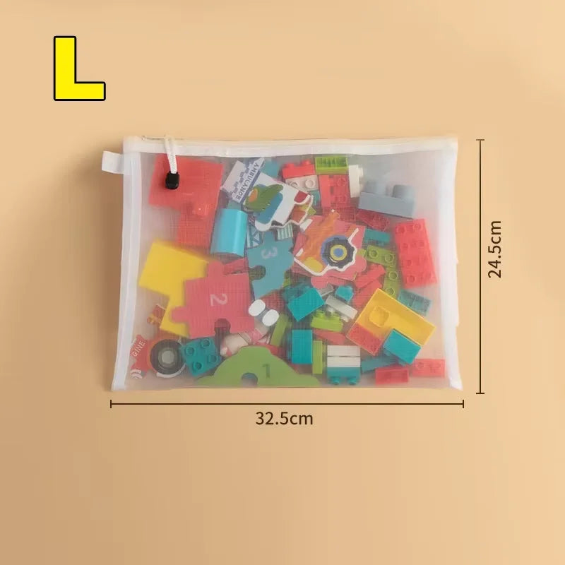 3/5/10pcs Mesh Zipper File Bag Waterproof Moisture-proof Zipper Folder Toy Storage Bag Storage Tools Cosmetic Organization Bag