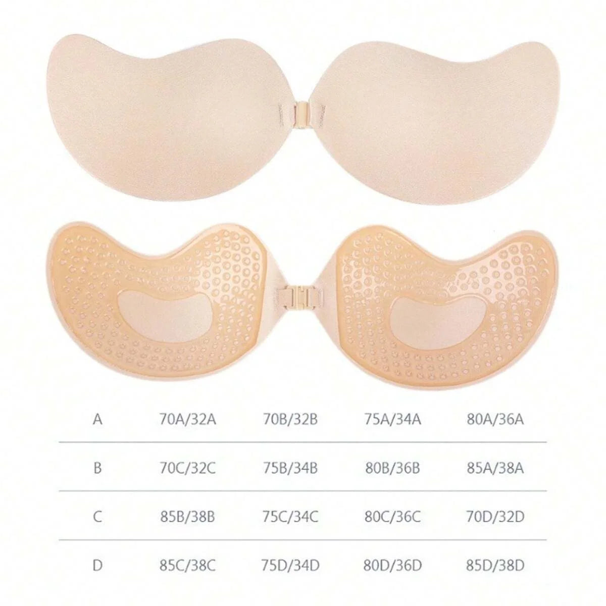 FINETOO 1Pair Women Invisible Underwear nubra Breast Patch Tow-Color Hypoallergenic Mango Cup bra Silicone Non-Falling Off Thin
