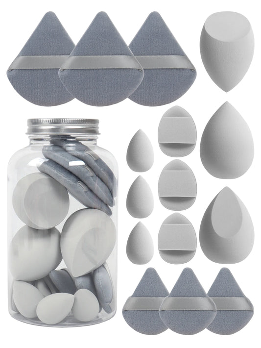 Spring 15 Cans,3 Loose Powder Puffs & 3 Mini Loose Powder Puffs & 3 Mini Makeup Eggs & 3 Mini Air Cushion Puffs, Foundation Mix