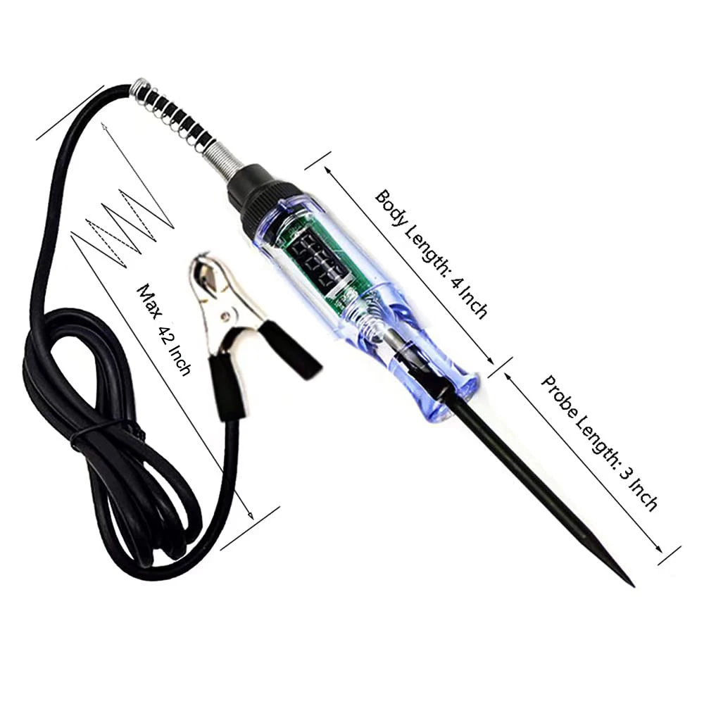 QXNY Test Light Automotive Circuit Tester 5V 12V 24V 36V 48V 90V DC Digital LCD Display Prolong for Sedan,SUV,RV,Truck,Lawn