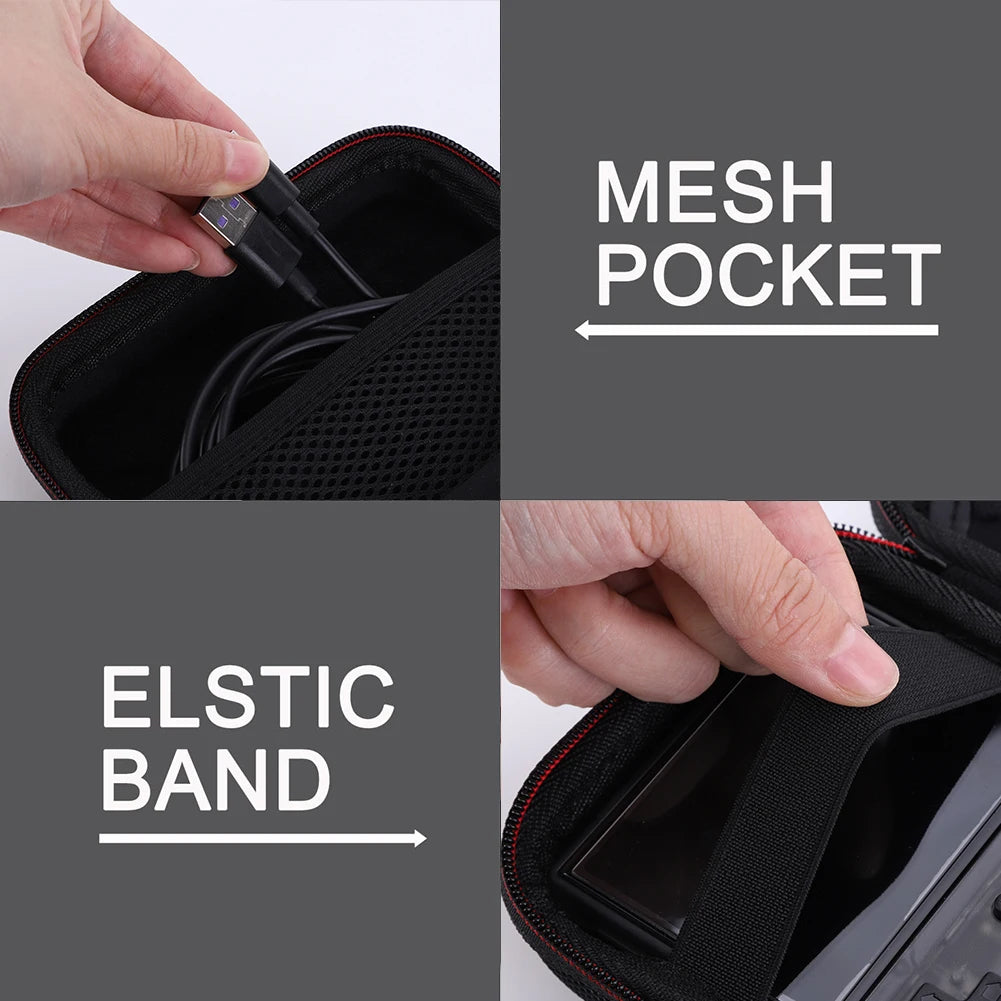 Hard Carrying Case For R35S R36S Anti-Scratch Shockproof Travel Storage Bag w/ Mesh Bag&Hand Strap for Anbernic RG35XX/V/VS