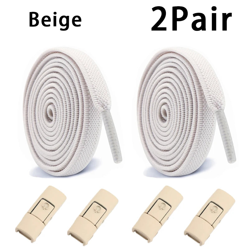 Elastic Laces Sneakers Tennis No Tie Shoe laces Lock Shoelaces without ties Kids Adult Shoelace Shoes Accessories 1Pair/2Pair