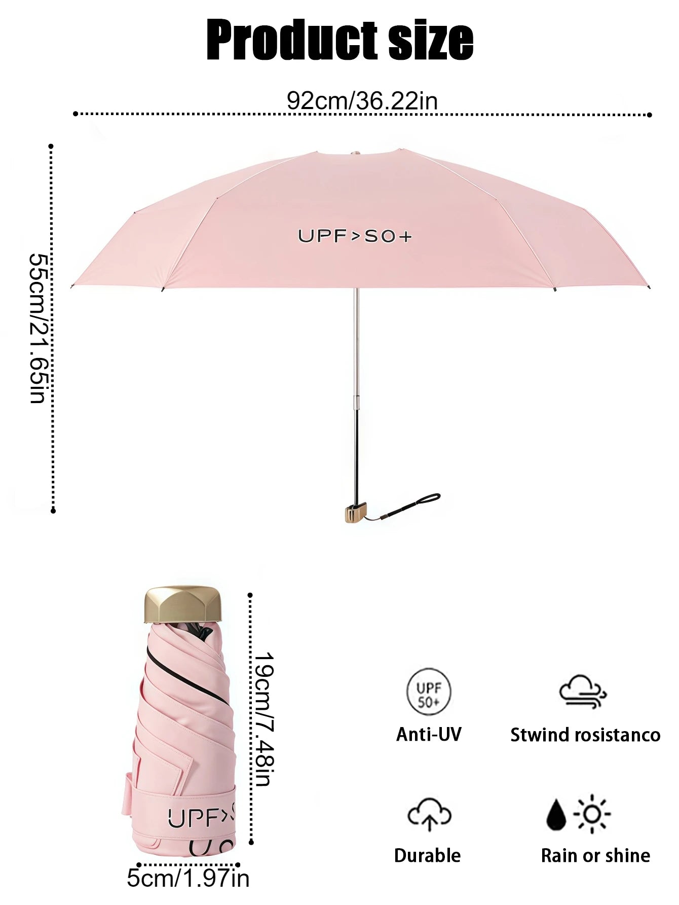 Mini Sunumbrella pocket Umbrella Vinyl folding UV protection sunshade pocket umbrella Capsule umbrella zwq