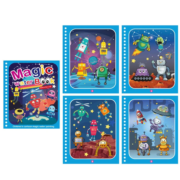 Magical Book Water Drawing Montessori Toys Reusable Coloring Book Magic Water Drawing Book Sensory Early Education for Children
