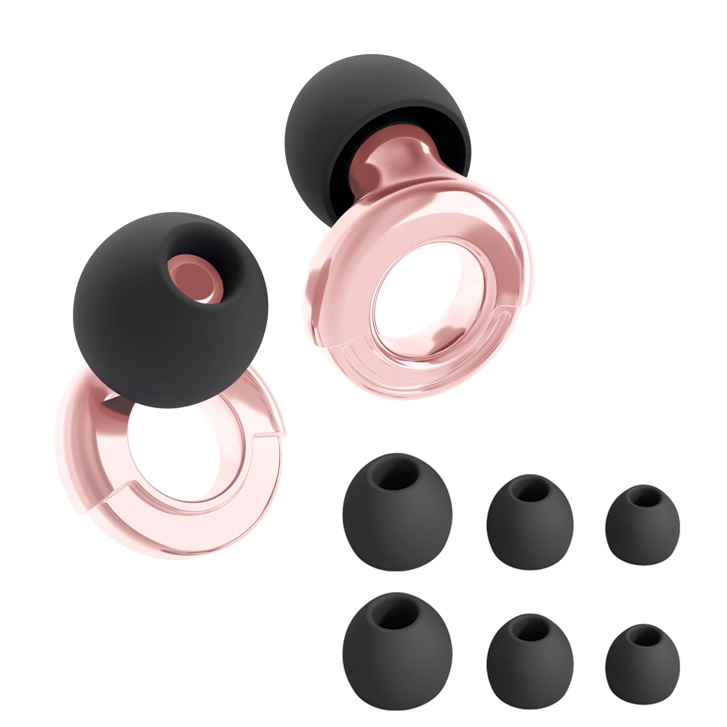 HUAK Quiet Ear Plugs for Noise Reduction – Super Soft, Reusable Hearing Protection for Sleep,Swim, Work 8 Ear Tips in XS/S/M/L