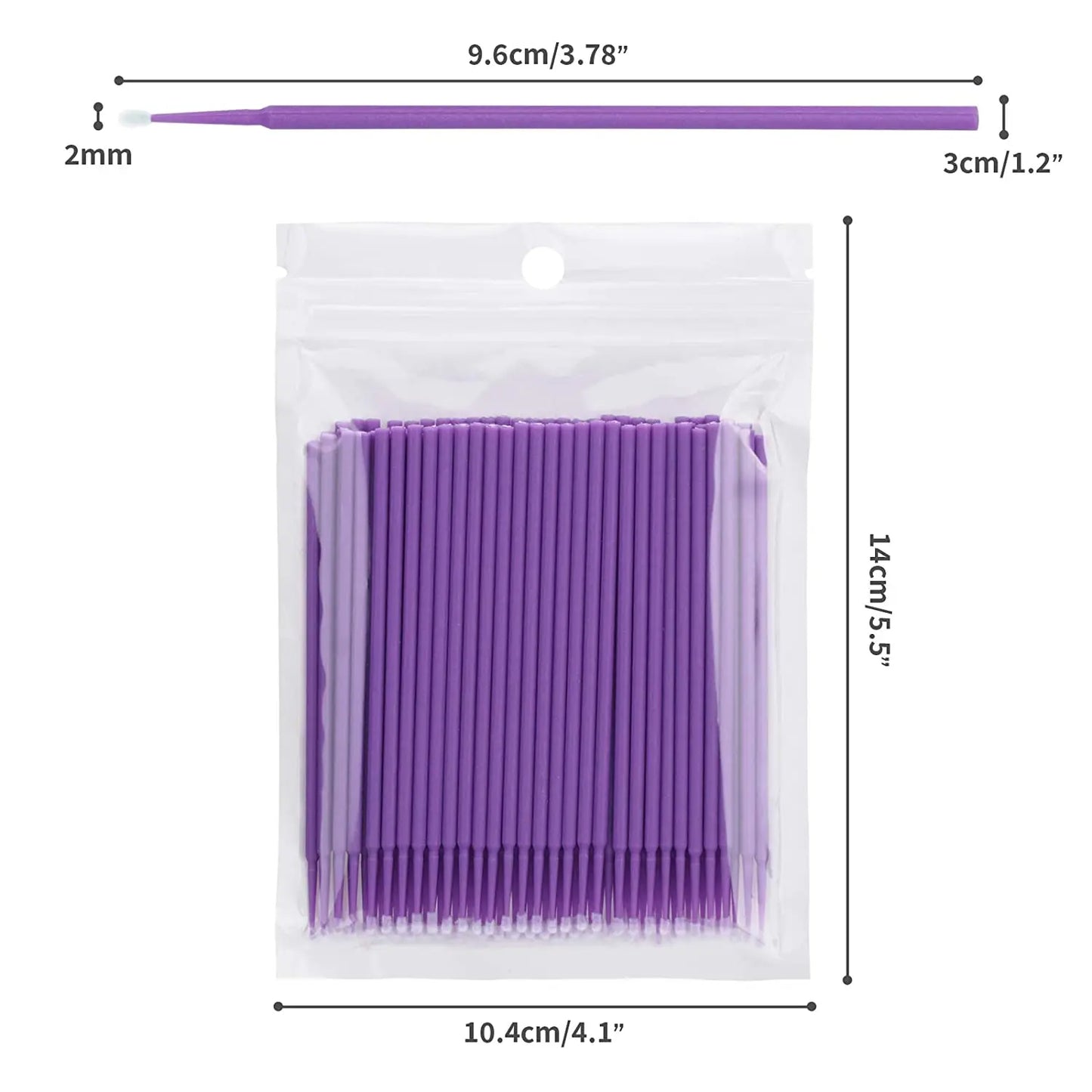100pcs Disposable MicroBrush Eyelashes Extension Individual Lash Removing Swab Micro Brush For Eyelash Extension Tools