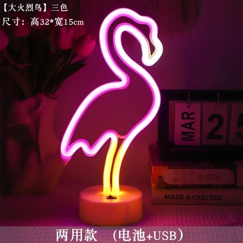 1pc Green LED Cactus Neon Light With Base Decorative Bedroom Light Desktop Night Lamp Suitable For Wedding Birthday Party Decor