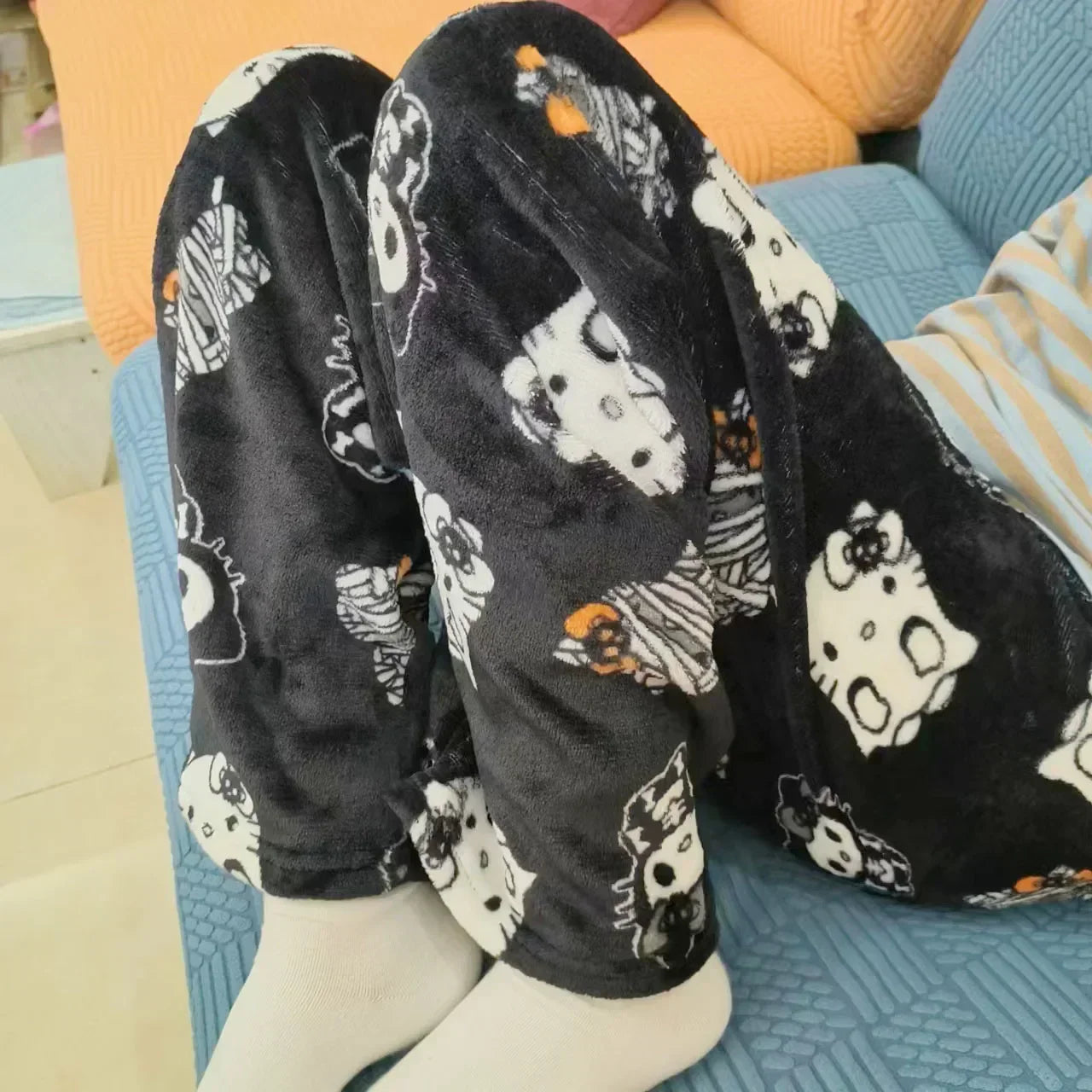 Y2K Hello Kitty Pajamas Pants Sanrio Anime Women's Pajama Pants Cartoon Couple Home Sleepwear Trousers Leisure Home Clothing