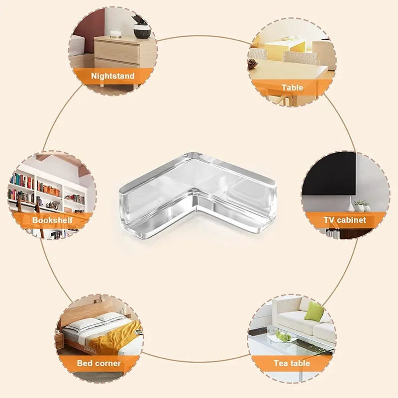 10pcs Baby Safety Silicone Protector Table Furnitur Kids Desk Corner Edge Protection Cover Children Soft Anticollision Guards