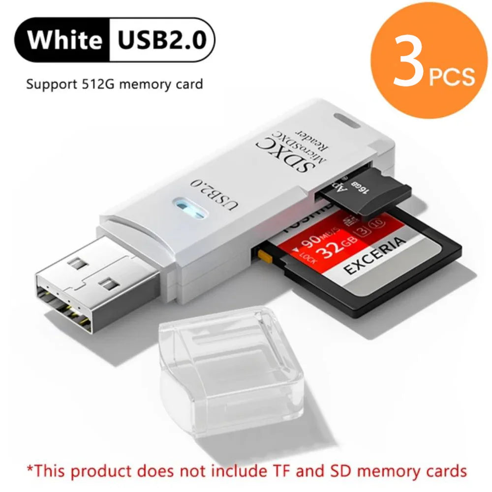 2-in-1 Multi Functional USB 3.0 Card ReaderMicro SD TFMemoryCardReaderUSBFlashDrive CardreaderAdapter For PCLaptops Accessories