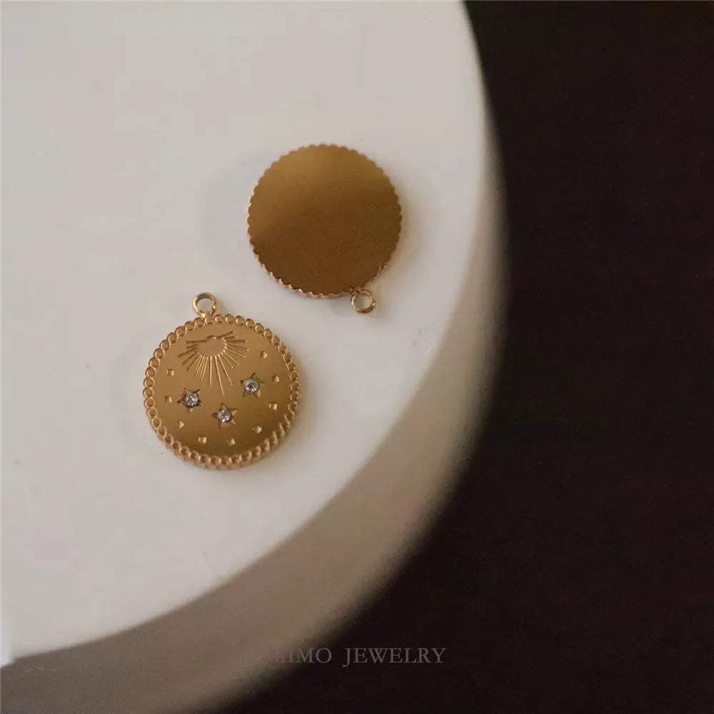 19 Different Styles Titanium Steel Plated 18k Gold DIY Jewelry Bracelet Handmade Sweater Chain Charm Pendant Accessories