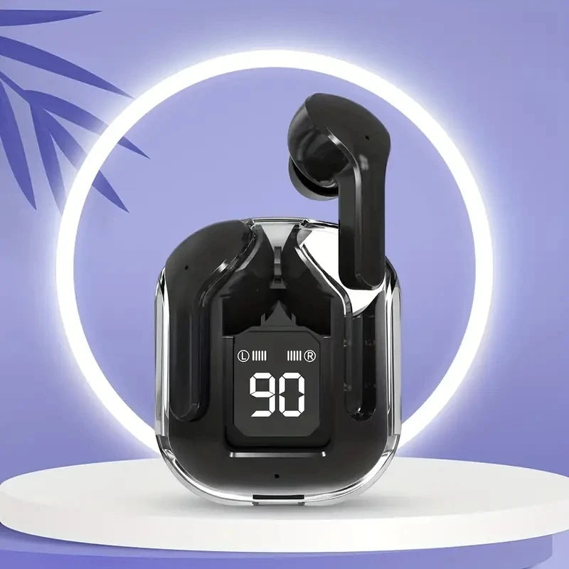 Original T2 Wireless Bluetooth Earphone Transparent HIFI Headphones LED Power Digital Display Stereo Sound Earphones for Phone