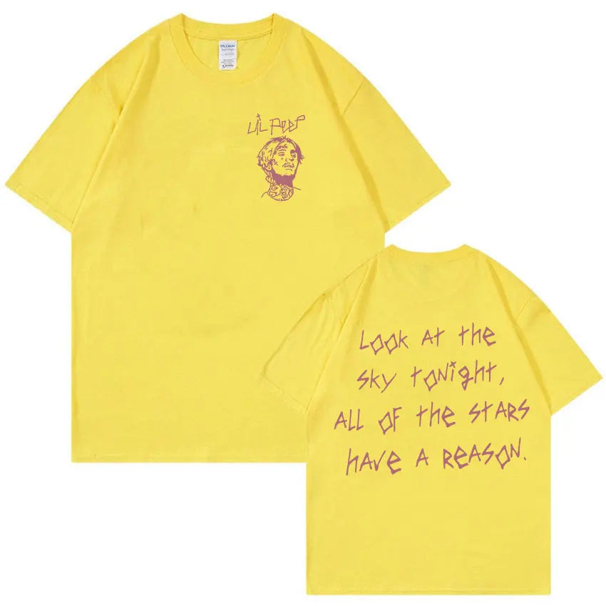 Rapper Lil Peep Tour Concert  Graphic T Shirt Men's Fashion Cotton Short Sleeve T-shirt Unisex Hip Hop Oversized Tees Streetwear