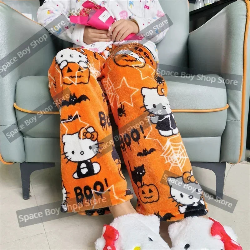 Y2K Hello Kitty Pajamas Pants Sanrio Anime Women's Pajama Pants Cartoon Couple Home Sleepwear Trousers Leisure Home Clothing