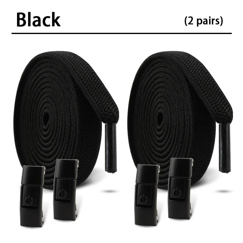 Elastic Laces Sneakers Tennis No Tie Shoe laces Lock Shoelaces without ties Kids Adult Shoelace Shoes Accessories 1Pair/2Pair