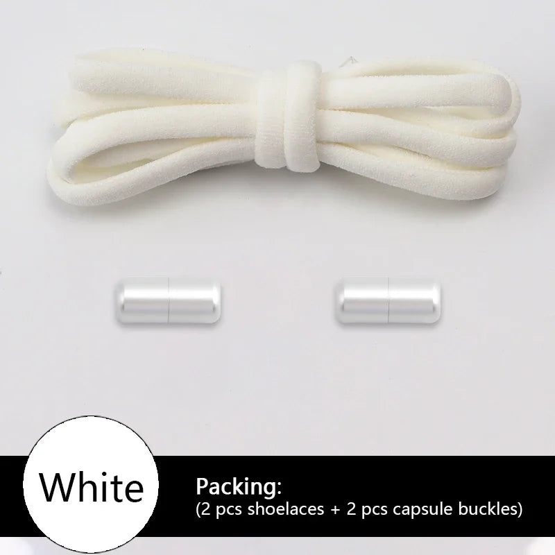 NEW Colorful Options Elastic laces Sneakers No tie Shoelace for Sports Round Shoelaces without ties Kids Adult Shoes Accessories