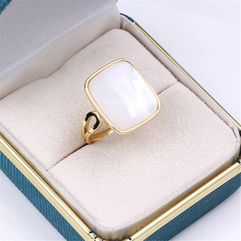 19 Style Pearl Ring Empty Set Domestic 14K Gold Opening Ring Simple Fashion Ring Set Zircon Temperament Handmade DIY Accessories
