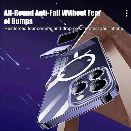 New Anti Drop For iPhone 15 14 13 12 11 Pro Max PC Material Non yellowing Magnetic Charging Anti slip Ultra thin Protective Case