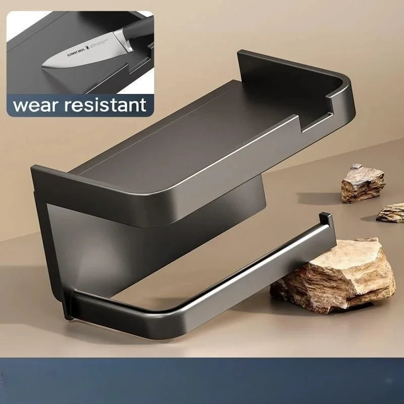 1pc Toilet paper holder, plastic storage rack, kitchen towel holder, seasoning bottle, bathroom wall roll paper