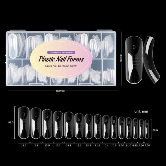MOWOT New Square Dual Nail Form Extension False Nail Tips Quick Building Gel Molds Full Cover Large Size Acrylic Nail Top Forms