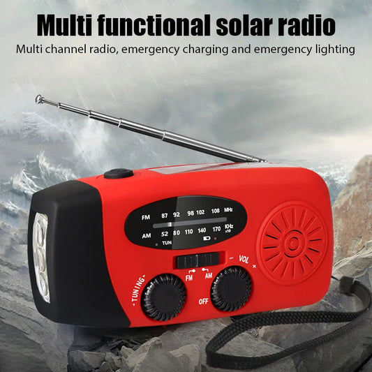 Multifunctional Portable Hand Crank Power Generation Emergency Radio Solar LED Flashlight Disaster Prevention FM NOAA Power Bank