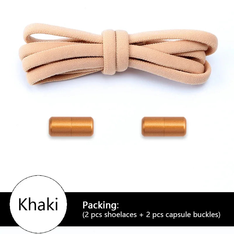 NEW Colorful Options Elastic laces Sneakers No tie Shoelace for Sports Round Shoelaces without ties Kids Adult Shoes Accessories