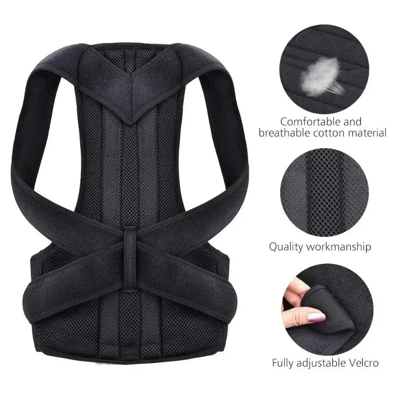1PCS Posture corrector with breathable shoulder and waist straps for boys and girls