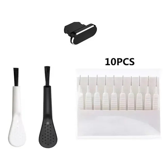 Cell Phone Charging Port Dust Plug with Cleaning Brush for IPhone 15 14 13 12 Pro Max Plus Samsung Xiaomi IOS Type C Cleaner Set