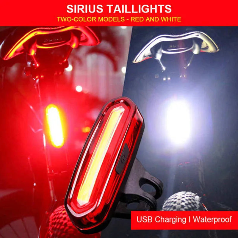 Bicycle Tail Light Night Cycling Outdoor USB Rechargeable MTB Road Bike Rear Lamp COB LED Cycling Bicycle Safety Warning Lights