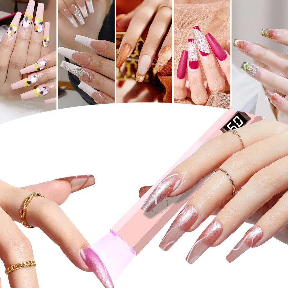 YIKOOLIN Convenient Handheld Nail Dryer Lamp UV/LED Nail Curing All Gel Polish Nail Art Tool Rechargeabl Nail Lamp