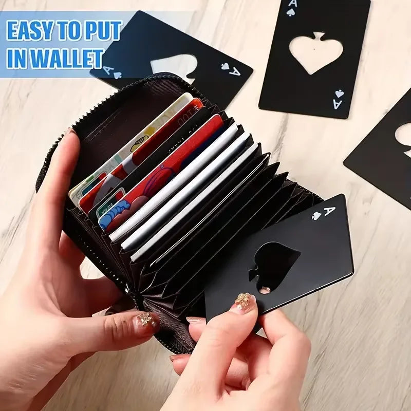 1pc Poker Shaped Steel Beer Bottle Opener, Outdoor Concealed Poker For Throwing Practice