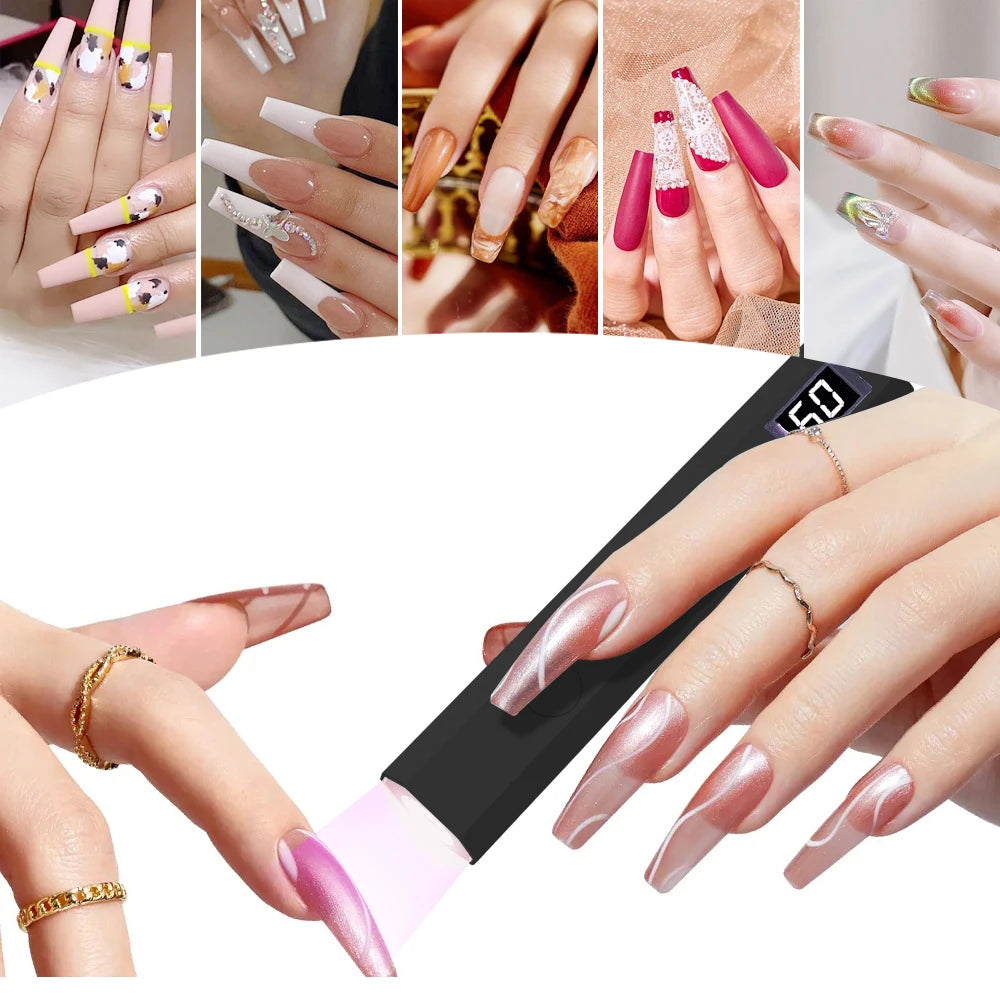 YIKOOLIN UV Light for Gel Nails Mini UV Nail Lamp Professional LED Light for Curing Gel Polish 2 Timing Modes for DIY Home Salon