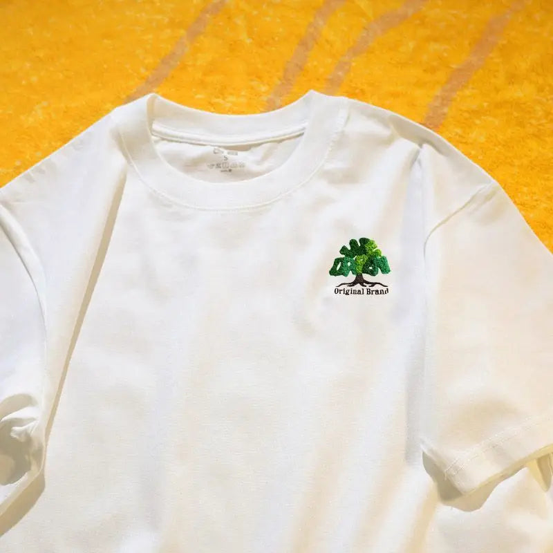 Summer New Chic Plant Embroidery Casual Pure Cotton T-Shirt Women Clothing Loose O-neck Vintage Lovers Short Sleeve Tops