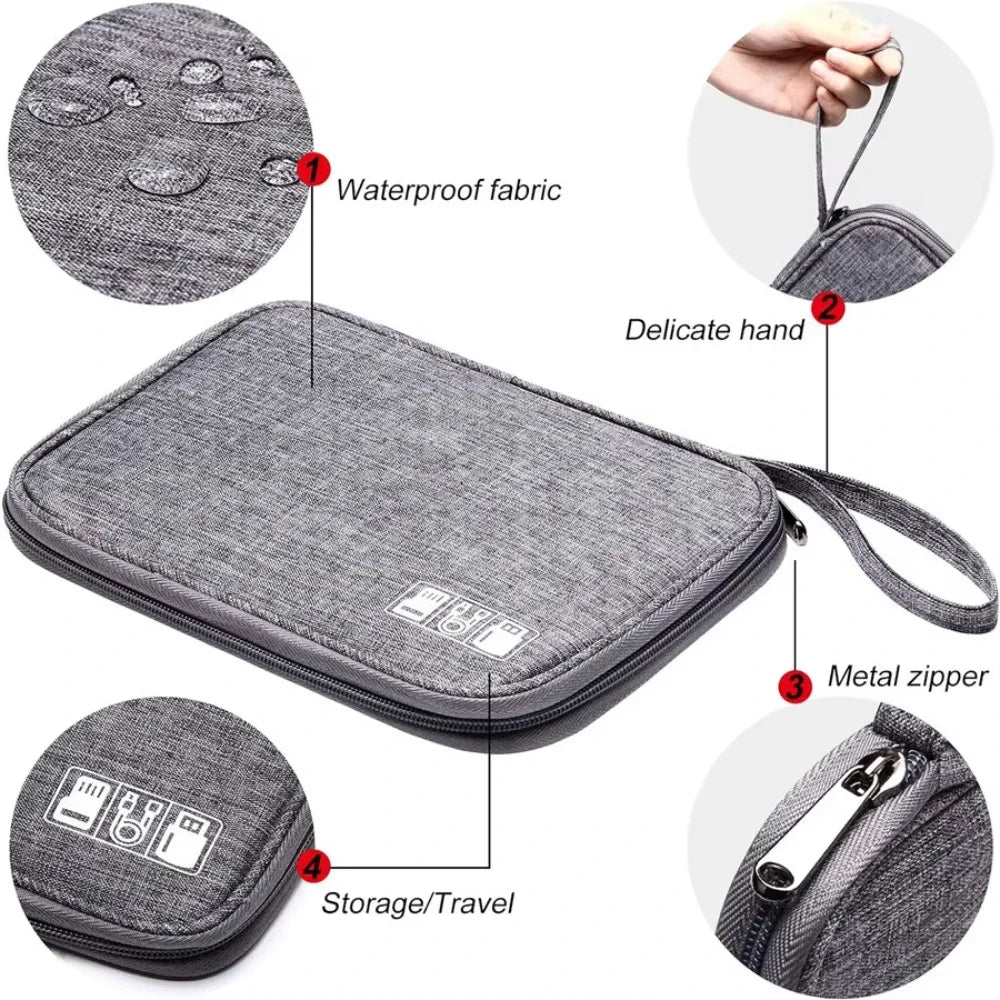 NNBILI Cable Storage Bags System Kit Case USB Charger Data phone Earphone Wire Pen Power Bank Digital Gadget Devices