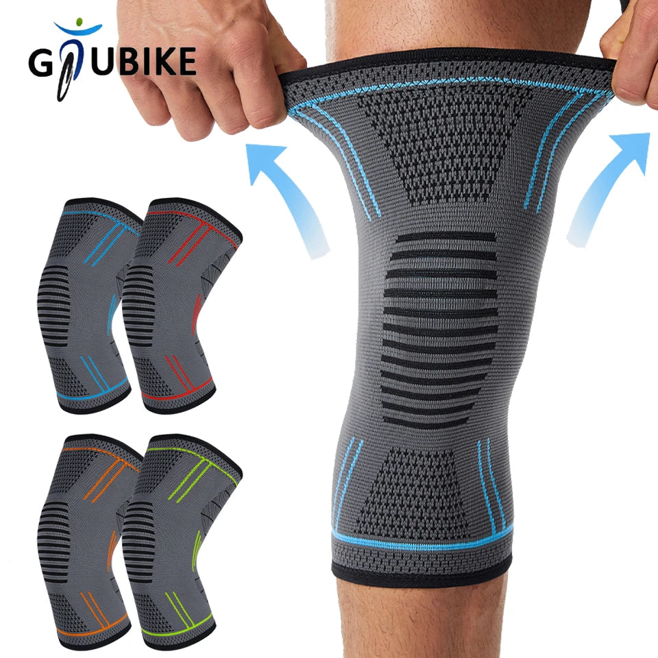 GTUBIKE 1PCS Compression Knee Support Sleeve Elastic Knee Pads Brace Springs Gym Sports Protector Basketball Volleyball Run