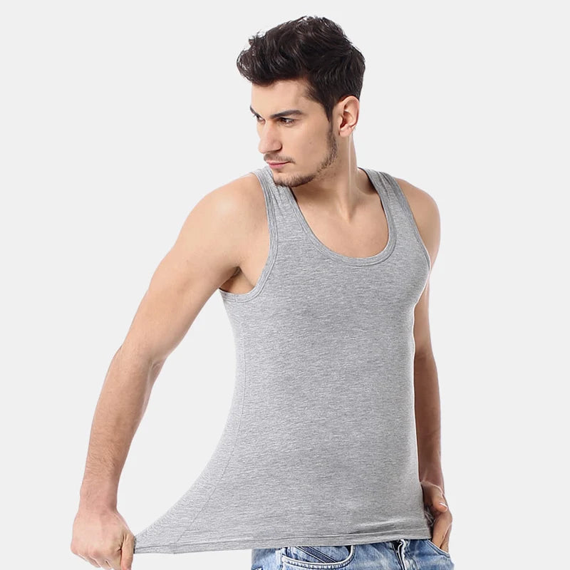 1/3/5 Piece Men's Cotton Sports Skinny Vest Teenagers Leisure Joker Sleeveless T Men's Fitness Training Simple Top
