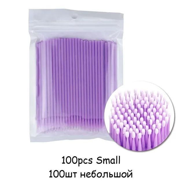 Crystal Disposable Eyelash Brushes Swab Microbrushes Eyelash Extension Tools Individual Eyelashes Removing Tools Applicators