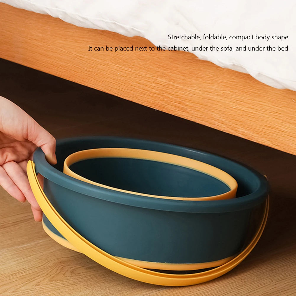 5/10/17L Folding Portable Bucket with Cover Car Wash Fishing Bathroom Tool Silicone Bucket Outdoor Camping Household Supplies