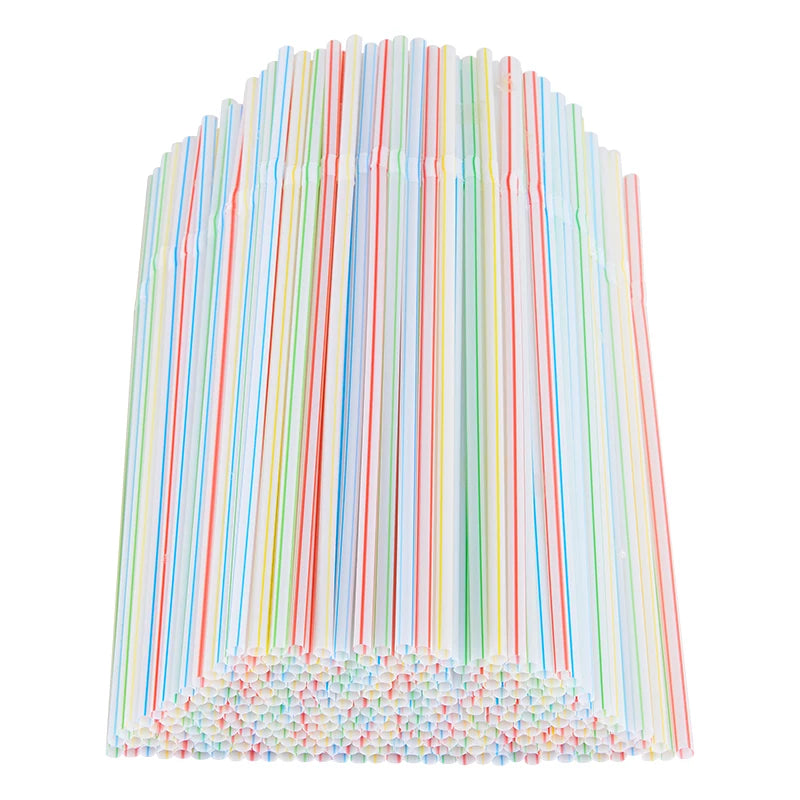 50-1000Pcs Multicolor Straw Drinking Kunststof Straws for Wedding Party Supplies Beverage Kitchen Cocktail Drinking Straws