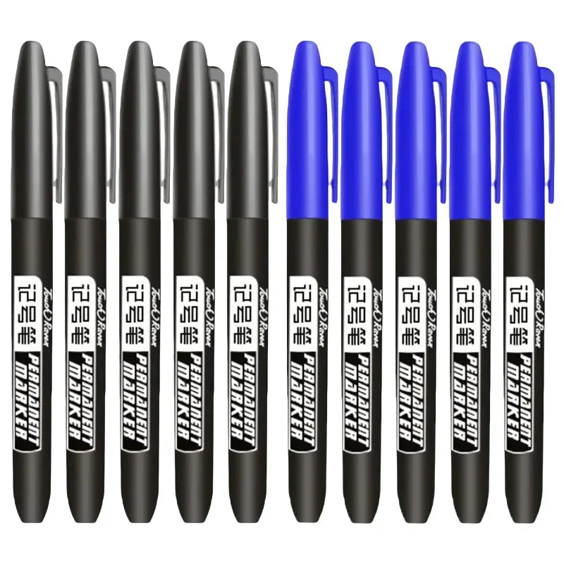 6-20PCs/Set PermanentMarker Pen Fine Point Waterproof Markers Thin Nib Crude Nib Black Blue Red Ink 1.5mm Fine Color Marker Pens