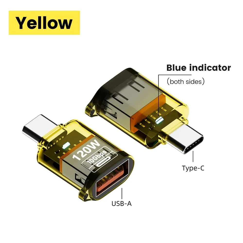 USB 3.2 to Type C Adapter OTG Fast Charging 120W 10GB High Speed Data Audio Transfer For PC Tablet Xiaomi Huawei USB C Converter