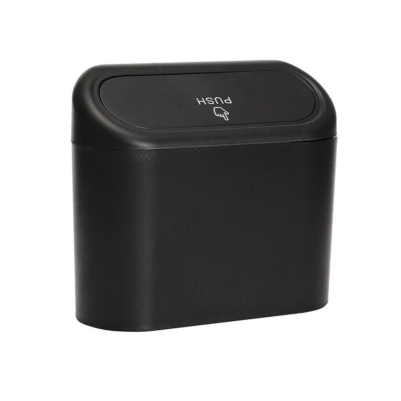 Car Trash Bin Hanging Vehicle Garbage Dust Case Storage Box Plastic Pressing Square Trash Can Type Auto Car Supplies