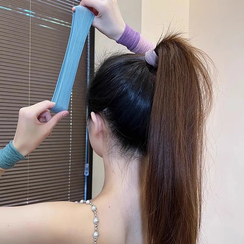 4 /5 Set Solid Widen Thicken Hair Band Ropes Women Ponytail Holder Hair Tie Scrunchies Fashion Hair Accessories